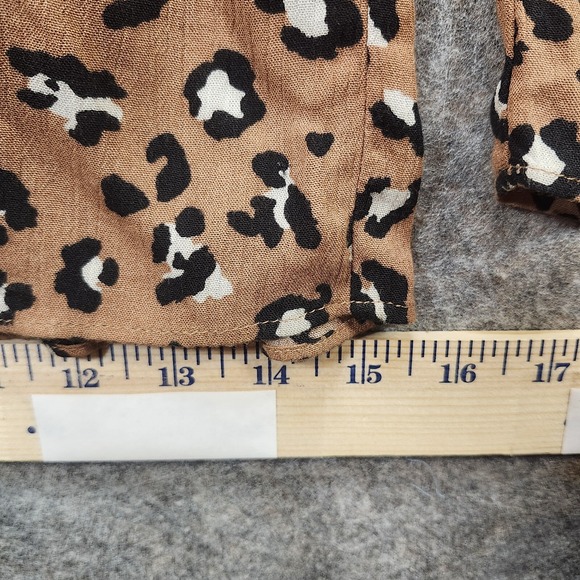 Mustard Seed Jumpsuit Women Small Allover Leopard Print Wide Leg V Neck Elastic - Picture 8 of 15